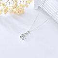wholesale 14K Gold Pear Cut CZ Infinity Pendant Necklace for Women 17 Chain-0-4