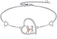 wholesale 925 Sterling Silver Poodle Dog Heart Charm Bracelet s for Women Girls-Poodle