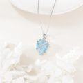 wholesale 925 Sterling Silver Natural Turquoise Gemstone Pendant Necklace with Chain for Women-0-8