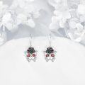 wholesale 925 Sterling Silver Red Crystal Black Rose Skull Butterfly Dangle Drop Gothic Earrings for Women Gifts-0-4