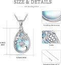wholesale 925 Sterling Silver Moonstone Sea Life Pendant Necklaces with Turtles and Dolphins for Women-0-1