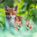 wholesale 925 Sterling Silver Cute Fox Holding Heart Earrings Wholesale Pink-0-50