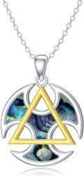 wholesale 925 Sterling Silver Triquetra Trinity Knot Moon Phase Pendant Necklace for Women's s-0-0