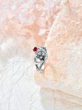 wholesale TOUPOP Sterling Silver Nightmare Rings For Women Jack And Sally Heart Ring With Red Zircon Jack Skellington Skull Jewelry Christmas Gifts For Women -0-5