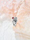 TOUPOP Sterling Silver Red Zircon Jack Skellington Nightmare Ring-0-5