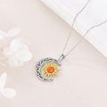 wholesale 925 Sterling Silver Sun & Moon Pendant with Blue and White Opals Labradorite Stone - Perfect Gift for Teenage Girls-0-26