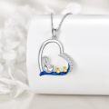wholesale 925 Sterling Silver Heart Necklace with Goose and Ducks Pendant-0-1
