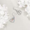 wholesale 925 Sterling Silver Hope Ribbon Heart Drop Earrings - Cute Animal Charm  for Women-0-2