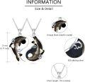 wholesale 925 Sterling Silver Yin Yang Dolphins Pendant Necklaces Set for Women Gifts-0-5