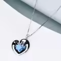 TOUPOP Sterling Silver & Stone Penguin/Turtle/Phoenix/Fox Necklace-0-2