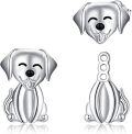 wholesale 925 Sterling Silver Cartoon Puppy Stud Earrings - Adorable Animal Jewelry for Girls and Women-0-0
