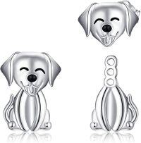 wholesale 925 Sterling Silver Cartoon Puppy Stud Earrings - Adorable Animal Jewelry for Girls and Women-dog earrings
