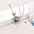 wholesale 925 Sterling Silver Celtic Moon Black Cat Tree of Life Pendant Necklace for Women-0-3