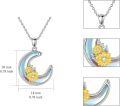 wholesale 925 Sterling Silver Sunflower & Moon Pendant Necklaces for Women-0-5