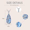 wholesale Tree Of Life Aquamarine Necklace 925 Sterling Silver March Birthstone Necklace -0-3