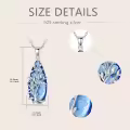 TOUPOP Sterling Silver Aquamarine Tree Of Life March Birthstone Necklace-0-3