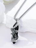 wholesale 925 Sterling Silver St. Michael Protect Us Angel Onyx Pendant Necklace-0-1