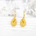 wholesale Gold Plated Citrine Flower Drop Earrings for Women 925 Sterling Silver Leverback  Idea-0-1