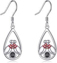 wholesale 925 Sterling Silver Sports Themed Teardrop Dangle Earrings with Bowling Pins and Ball Design for Women-Bowling