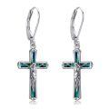 wholesale 925 Sterling Silver Cross Earrings With Mother Of Pearl Inlay-0-0