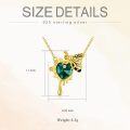 wholesale 925 Sterling Silver Austrian Crystal Heart-Shaped Honeycomb and Bee Pendant Necklace for Women/Mom-0-5
