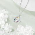 wholesale 925 Sterling Silver Rainbow Star Unicorn Heart Pendant Necklace for Women-0-3
