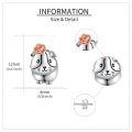 wholesale 925 Sterling Silver Cute Guinea Pig Rose Flower Stud Earrings for Women Girls  4g-0-3