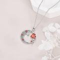 wholesale Sterling Silver Garnet Crescent Moon Star Necklace for Mom Daughter Wife Girlfriend Celtic Jewelry Gift-0-14