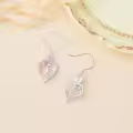 TOUPOP Sterling Silver Rose Heart Butterfly Initial F Letter Drop Dangle Earrings-0-4