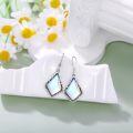 wholesale 925 Sterling Silver Rainbow Moonstone & Black Onyx Kite Shape Dangle Drop Earrings for Women - Vintage Style  Set-0-1