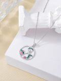 wholesale 925 Sterling Silver Frog with Lily Pad and Umbrella Charm Pendant Necklace for Women Girls-0-3