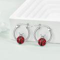 wholesale 925 Sterling Silver Ladybug Huggie Hoop Earrings for Women-0-4