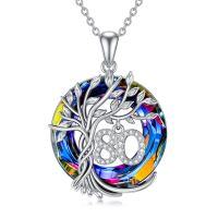 wholesale TOUPOP Birthday Gifts For Women 925 Sterling Silver Tree Of Life Year Old Necklace Circle Crystal Jewelry Christmas Gifts For Her Wife Mom Mother Grandma Grandmother -style_name:80th-Volcanic Crystal