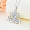 wholesale 925 Sterling Silver Lotus Chakra Yoga Necklace-0-3