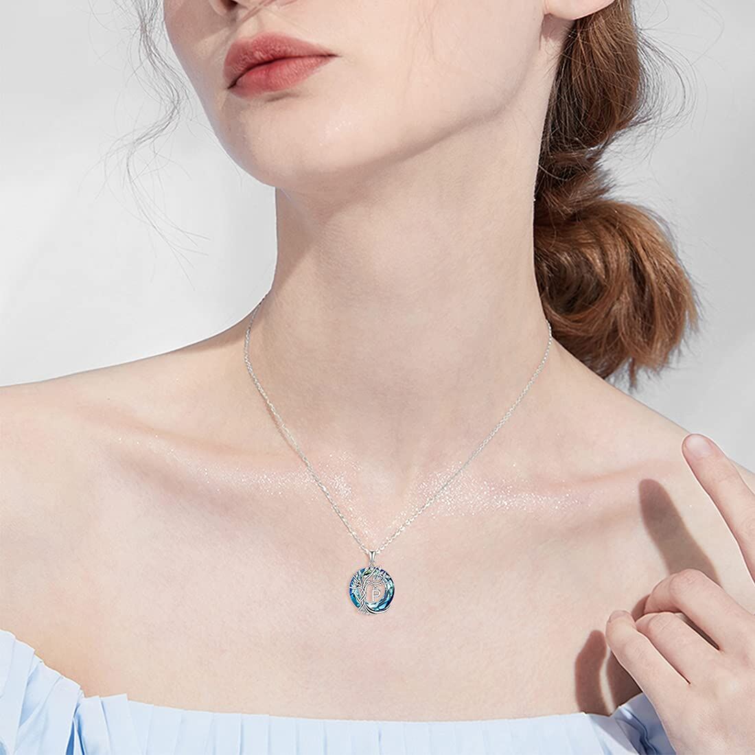Family Tree Initial Pendant Necklace Wholesale