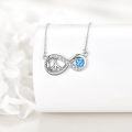 wholesale 925 Sterling Silver Infinity Love Blue Crystal Pendant Necklaces Celtic Knots Peace Sign Charm Gift for Women Girls-0-2