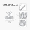wholesale 925 Sterling Silver Crossed Rackets & Shuttlecock Pendant Necklace for Women Sporty Gifts-0-3