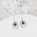 wholesale 925 Sterling Silver Round Shape Stone and Pearl Drop Dangle Earrings-0-3