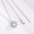 wholesale 925 Sterling Silver Blue Opal Sun & Moon Pendant Necklaces for Women - I Love You to the Moon and Back-0-2