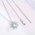 wholesale 925 Sterling Silver Blue Opal Sun & Moon Pendant Necklaces for Women - I Love You to the Moon and Back-0-2