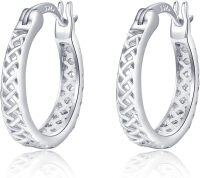 wholesale 925 Sterling Silver Celtic Knot Love Heart Hoop Earrings for Women, 16mm-01-Celtic Knot
