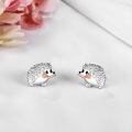 wholesale 925 Sterling Silver Hedgehog Rose Gold Nose Stud Earrings for Women Girls Minimalist  6mm Diameter-0-1