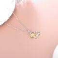 wholesale 14K Gold Diamond You Are My Sunshine Heart Necklace for Women-0-4