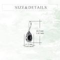 wholesale 925 Sterling Silver Teardrop Earrings With Black Stones And Leaf Design-0-3