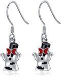 wholesale 925 Sterling Silver Halloween Ghost Bow Tie Drop Dangle Earrings Gift for Women-0-0