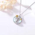 wholesale TOUPOP Sunflower Necklace 925 Sterling Silver Tree Of Life Sunflower Pendant Necklace With Crystal Birthday Christmas Jewelry Gifts For Women -0-2