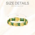 wholesale 925 Sterling Silver Green Jade Link Bracelet Wholesale With Intricate Clasp Design-0-42