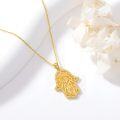 wholesale Gold 925 Sterling Silver Hamsa Necklace with Evil Eye and Star of David Pendant for Women-0-1