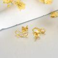 wholesale 14k Yellow Gold Infinity Moissanite Stud Earrings For Women-0-1
