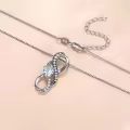 wholesale  925 Sterling Silver & White Gold Plated Heart Birthstone Necklace Wholesale with Infinity Symbol for Women - Hypoallergenic, Adjustable Chain, Meaningful Gift for Her-0-1